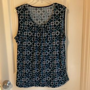 Christopher&Banks shades of teal, gray, black, & white women’s shell XL